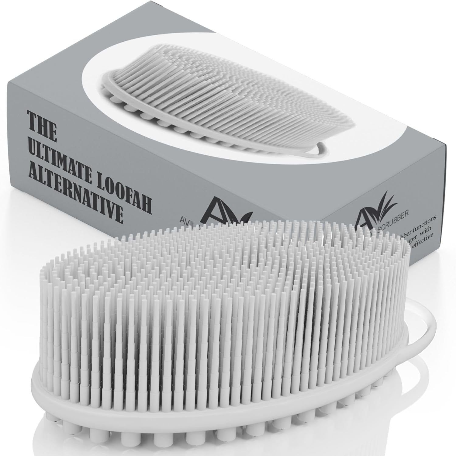 Avilana Silicone Body Scrubber – Gentle Shower Brush & Loofah Alternative – Silver-Infused Options – Fast-Drying, Hygienic