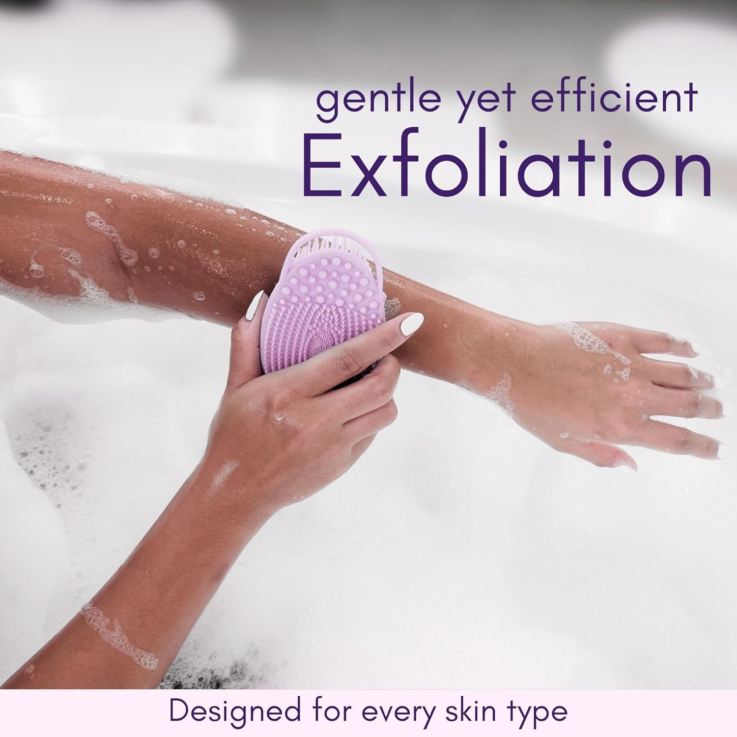 Avilana Silicone Body Scrubber – Gentle Shower Brush & Loofah Alternative – Silver-Infused Options – Fast-Drying, Hygienic