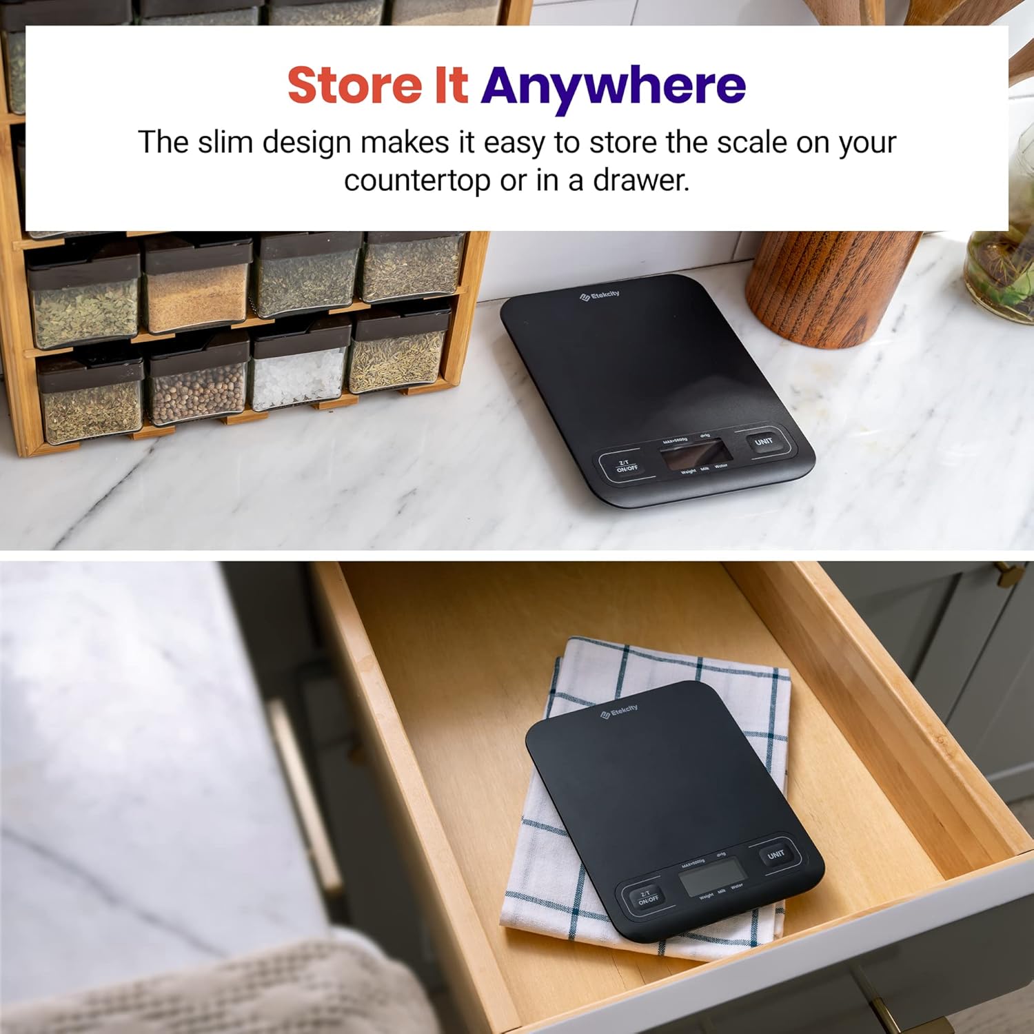Etekcity Food Kitchen Scale, Digital Grams and Ounces for Weight Loss,