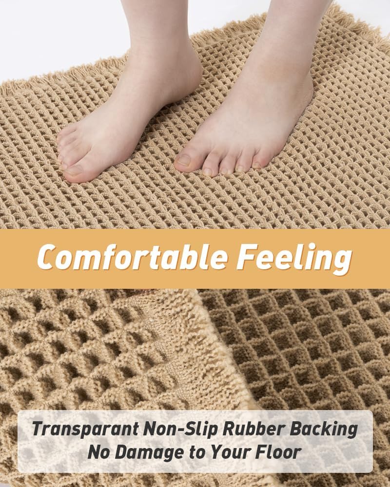AMOAMI Upgraded Waffle Bath Mat