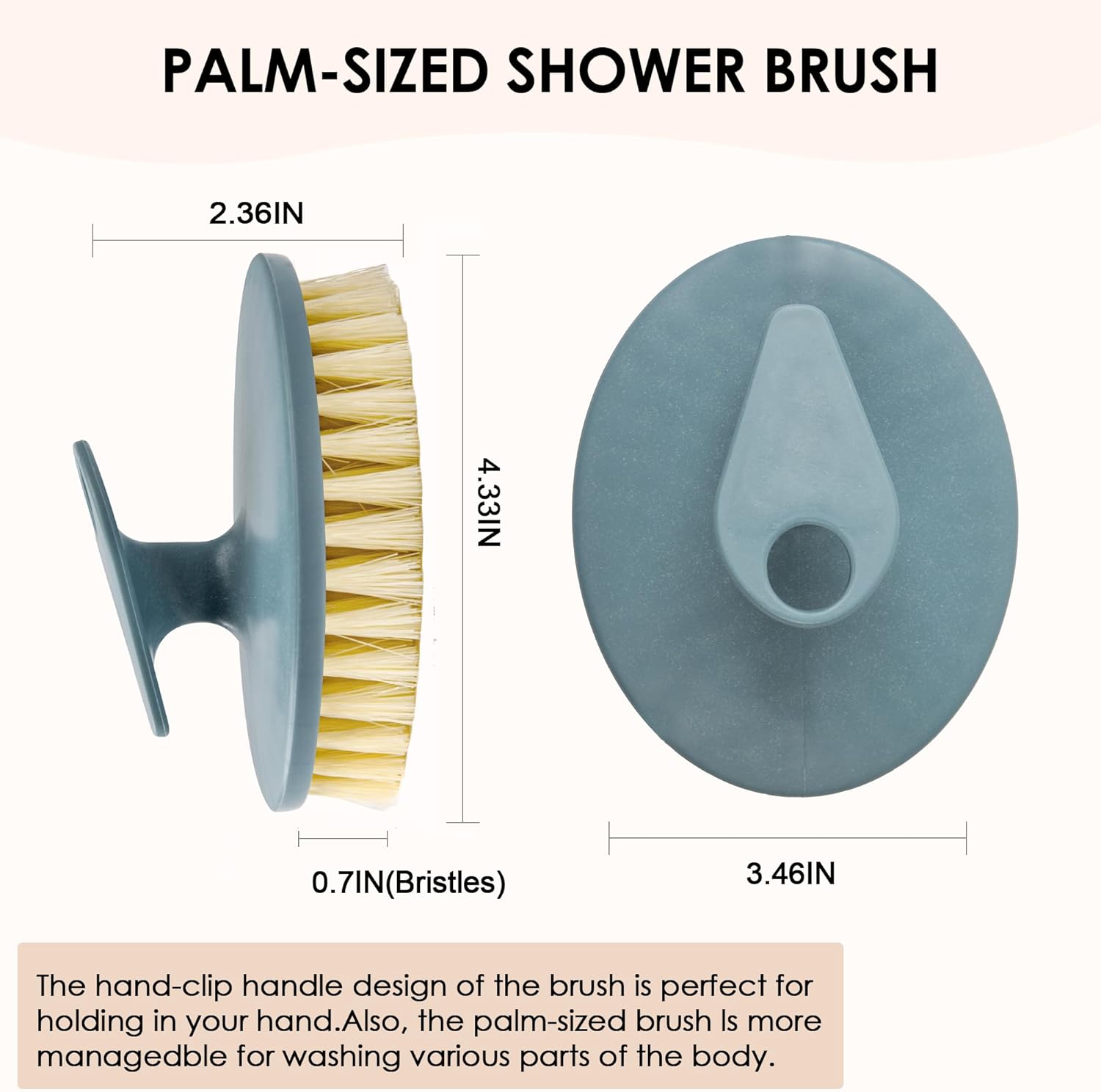 INNERNEED Food-Grade Soft Silicone Body Scrubber Shower Brush Handheld Cleansing Skin Brush,