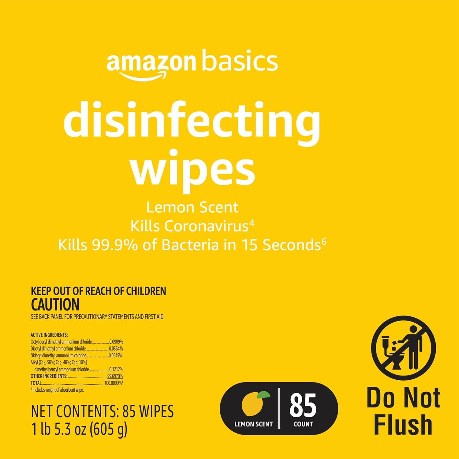 Amazon Basics Wipes, Lemon & Fresh Scent,