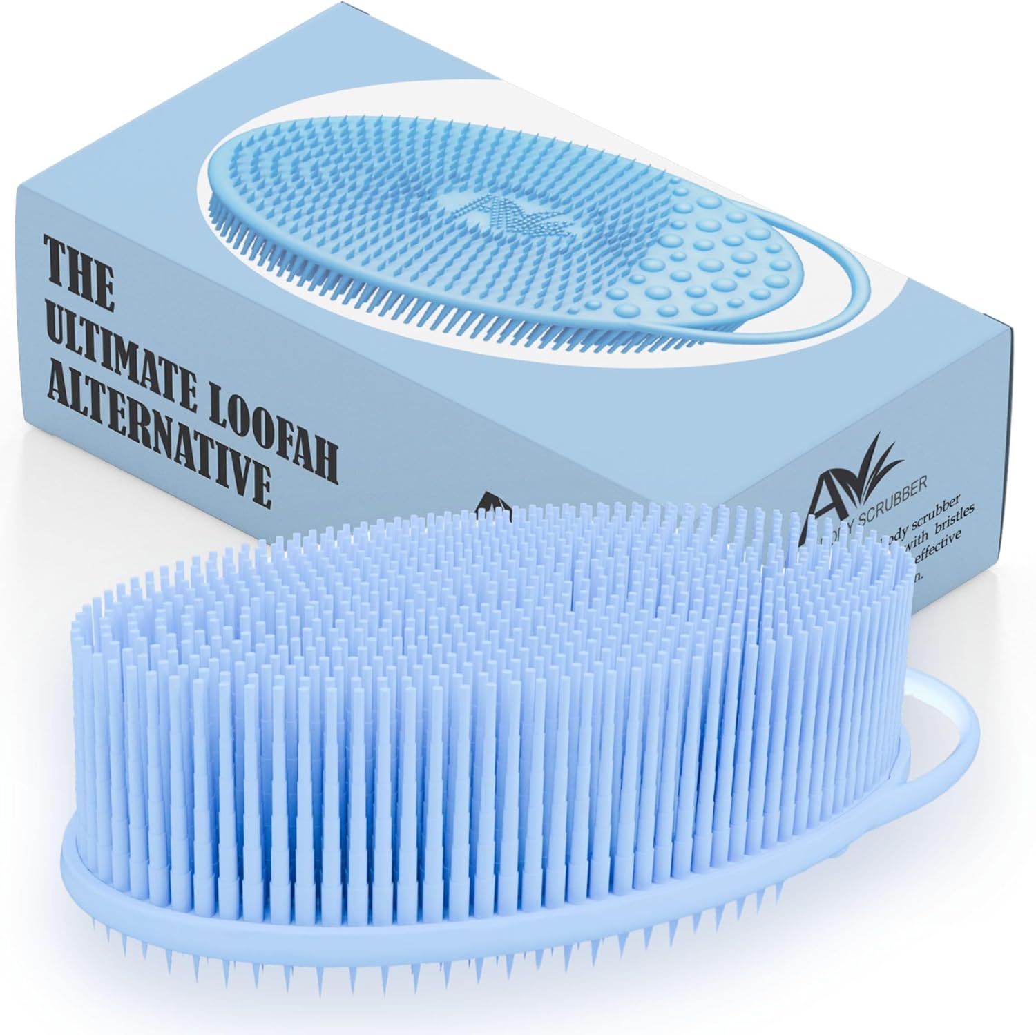 Avilana Silicone Body Scrubber – Gentle Shower Brush & Loofah Alternative – Silver-Infused Options – Fast-Drying, Hygienic