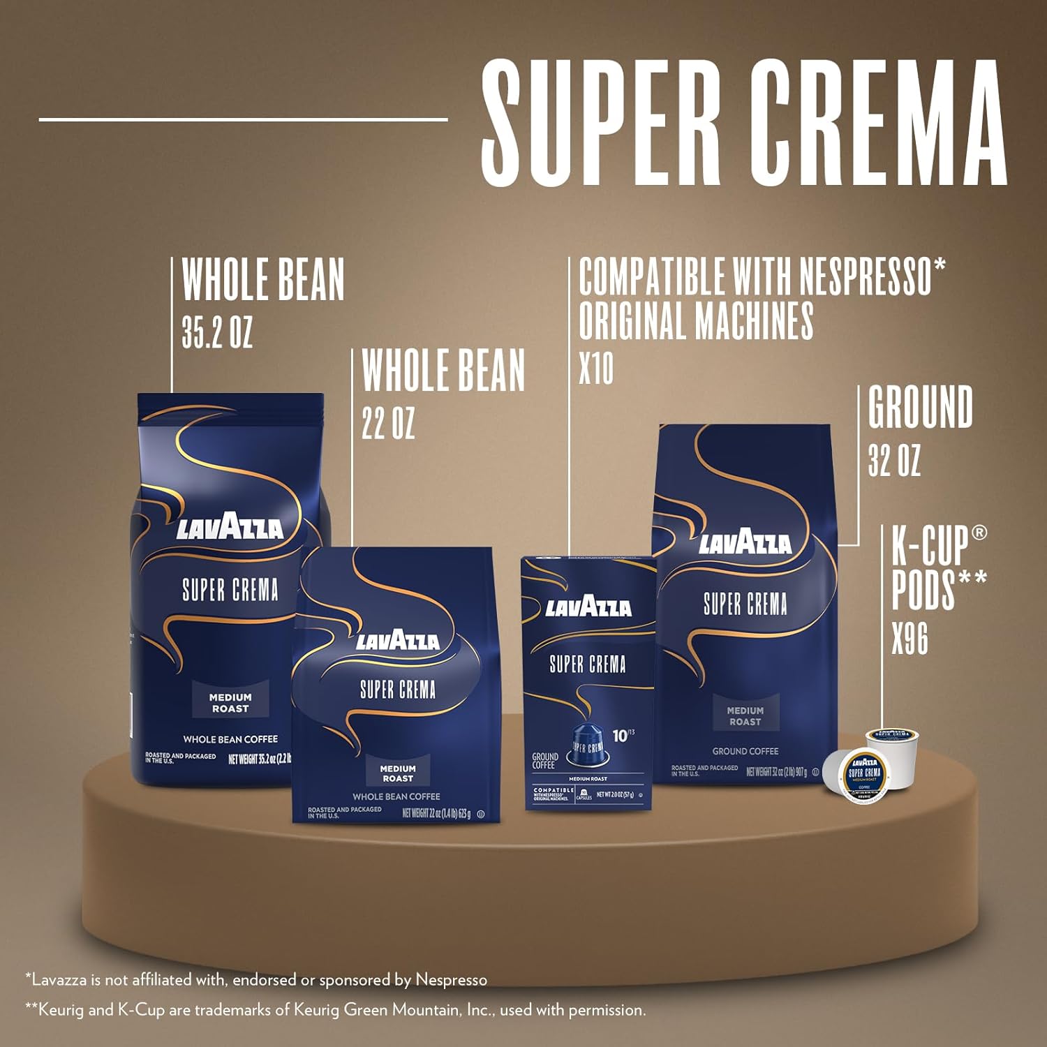 Lavazza Super Crema Whole Bean Coffee