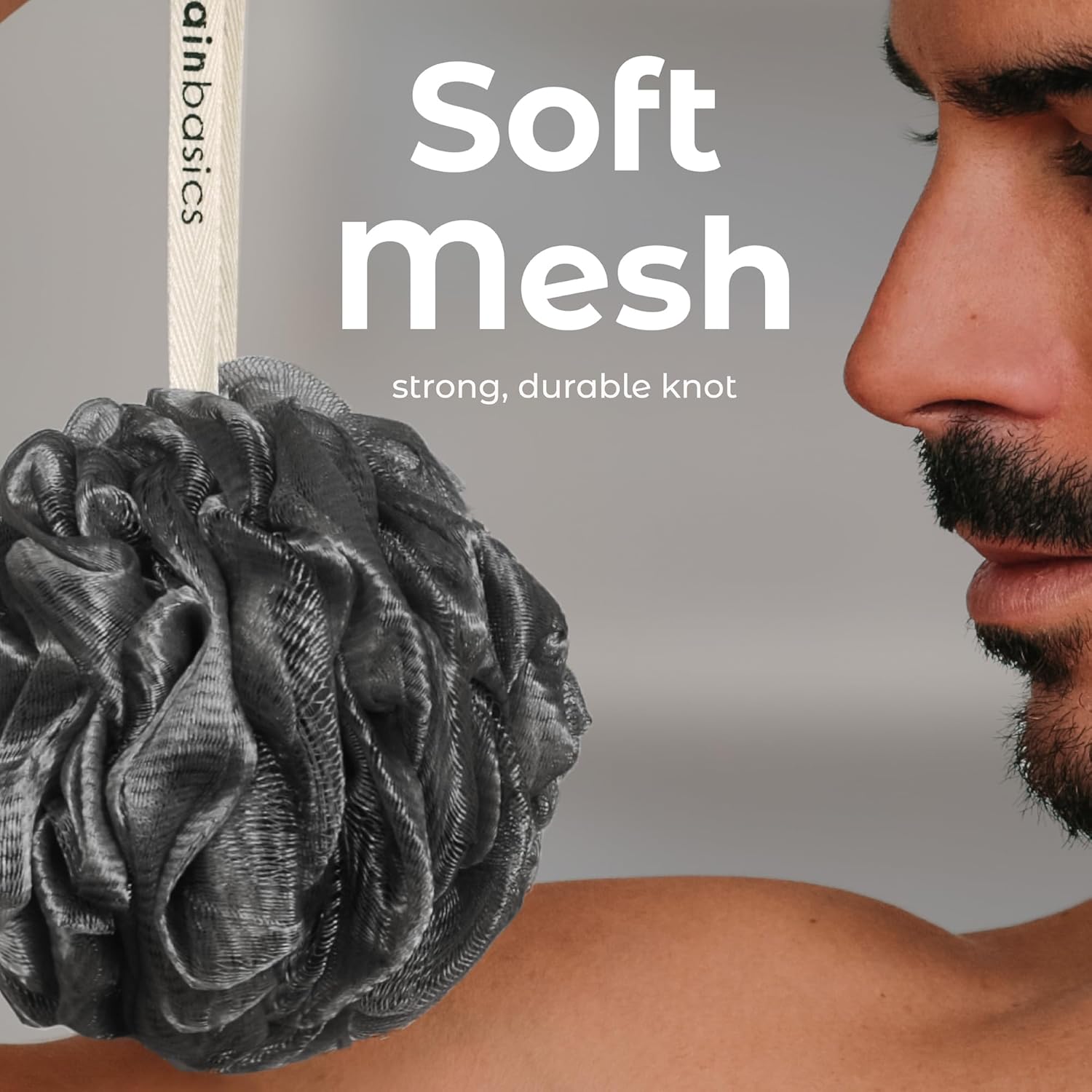 MainBasics Bath Shower Loofah Sponge Pouf Body Scrubber Exfoliator Body Wash Sponge