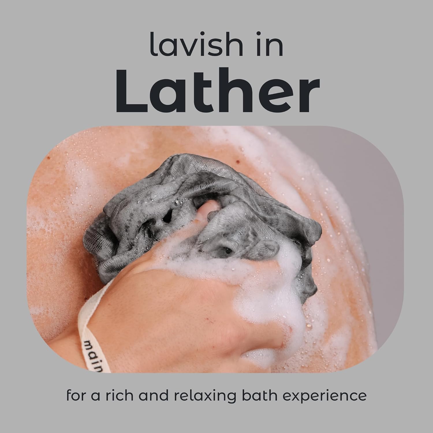 MainBasics Bath Shower Loofah Sponge Pouf Body Scrubber Exfoliator Body Wash Sponge