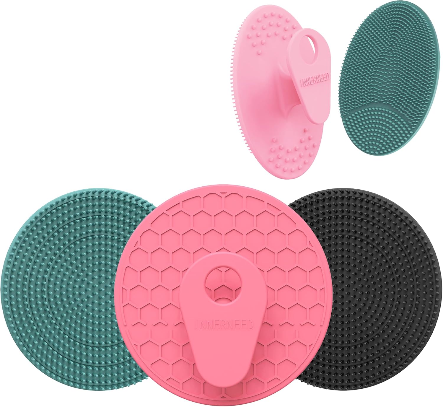 INNERNEED Food-Grade Soft Silicone Body Scrubber Shower Brush Handheld Cleansing Skin Brush,