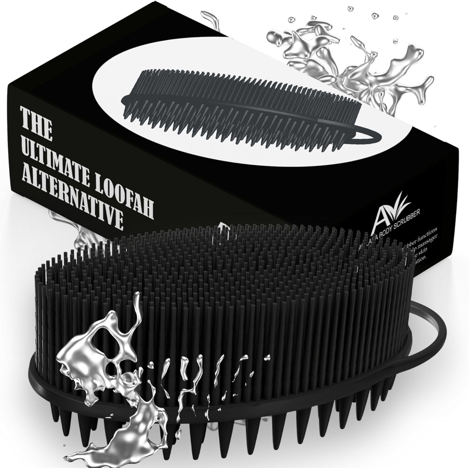 Avilana Silicone Body Scrubber – Gentle Shower Brush & Loofah Alternative – Silver-Infused Options – Fast-Drying, Hygienic