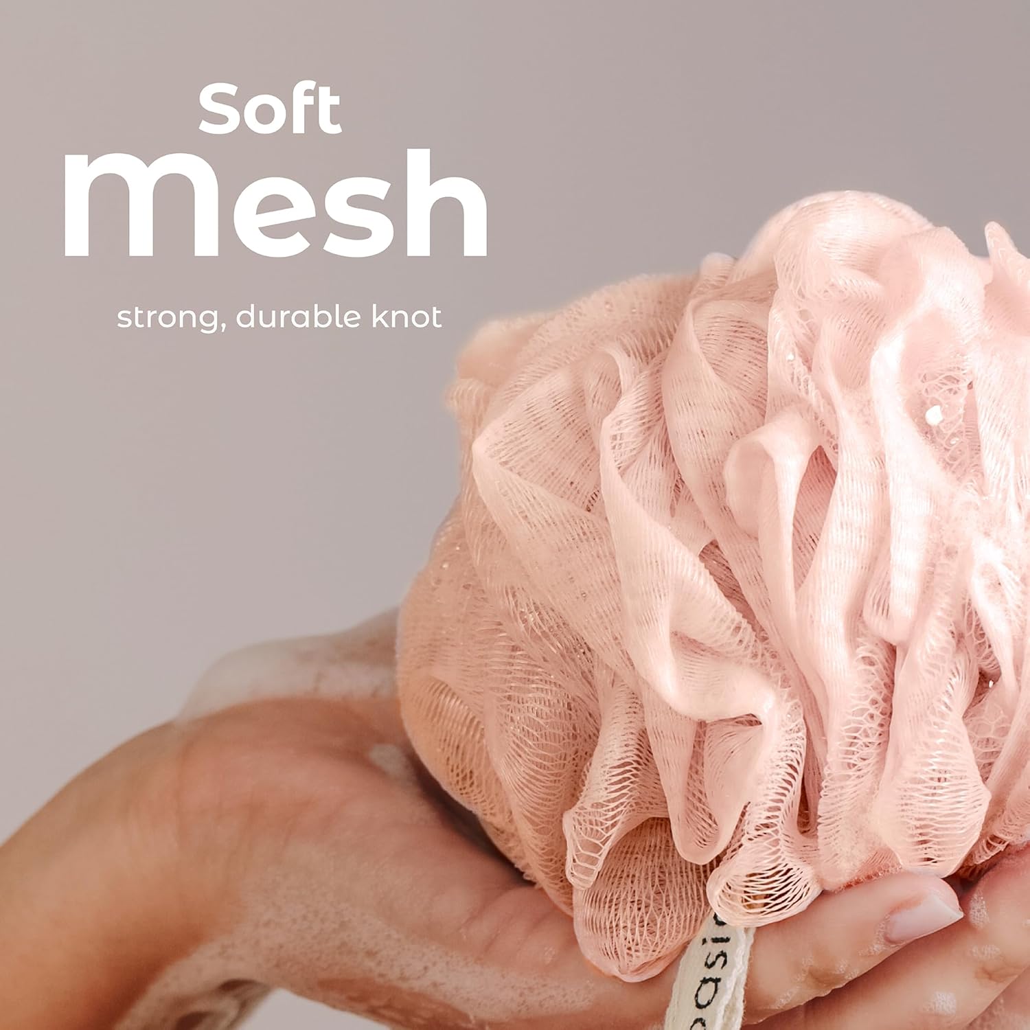 MainBasics Bath Shower Loofah Sponge Pouf Body Scrubber Exfoliator Body Wash Sponge
