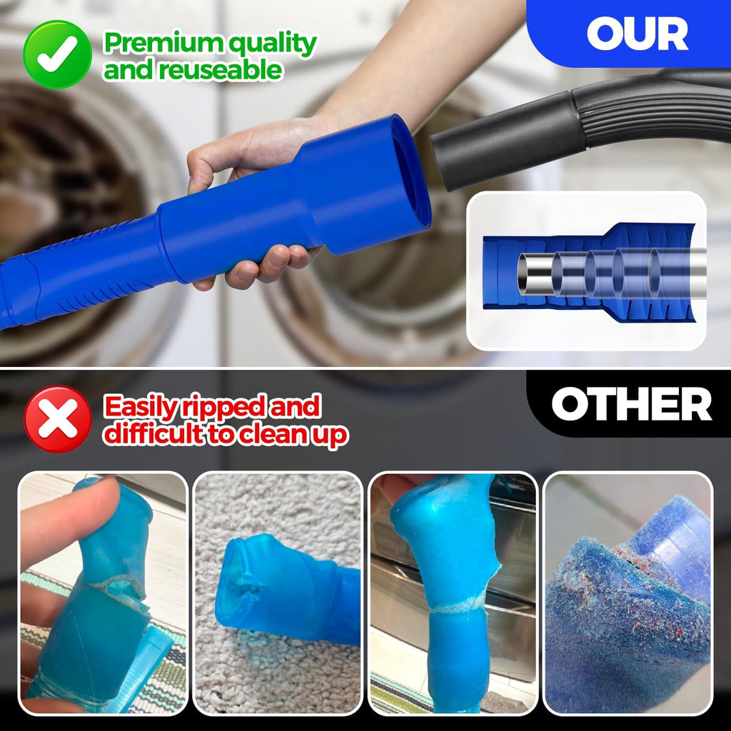 Holikme 2 Pieces Dryer Vent Cleaner Kit, Dryer Lint Vacuum Attachment and Flexible Dryer Lint Brush
