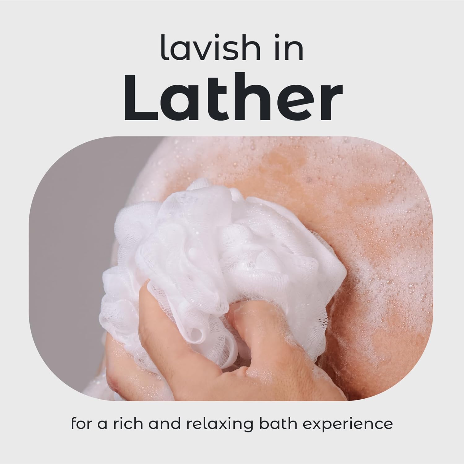 MainBasics Bath Shower Loofah Sponge Pouf Body Scrubber Exfoliator Body Wash Sponge