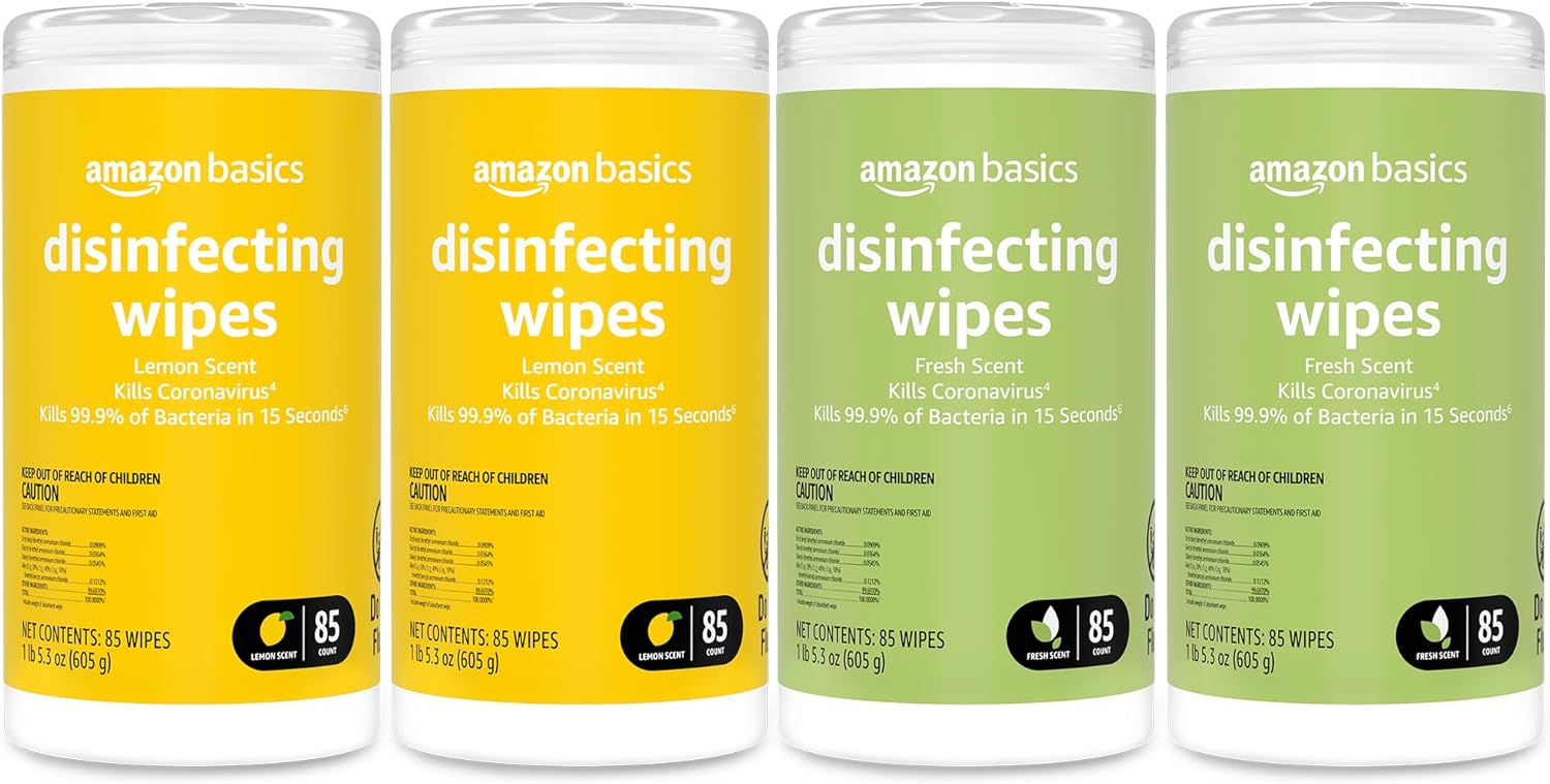 Amazon Basics Wipes, Lemon & Fresh Scent,