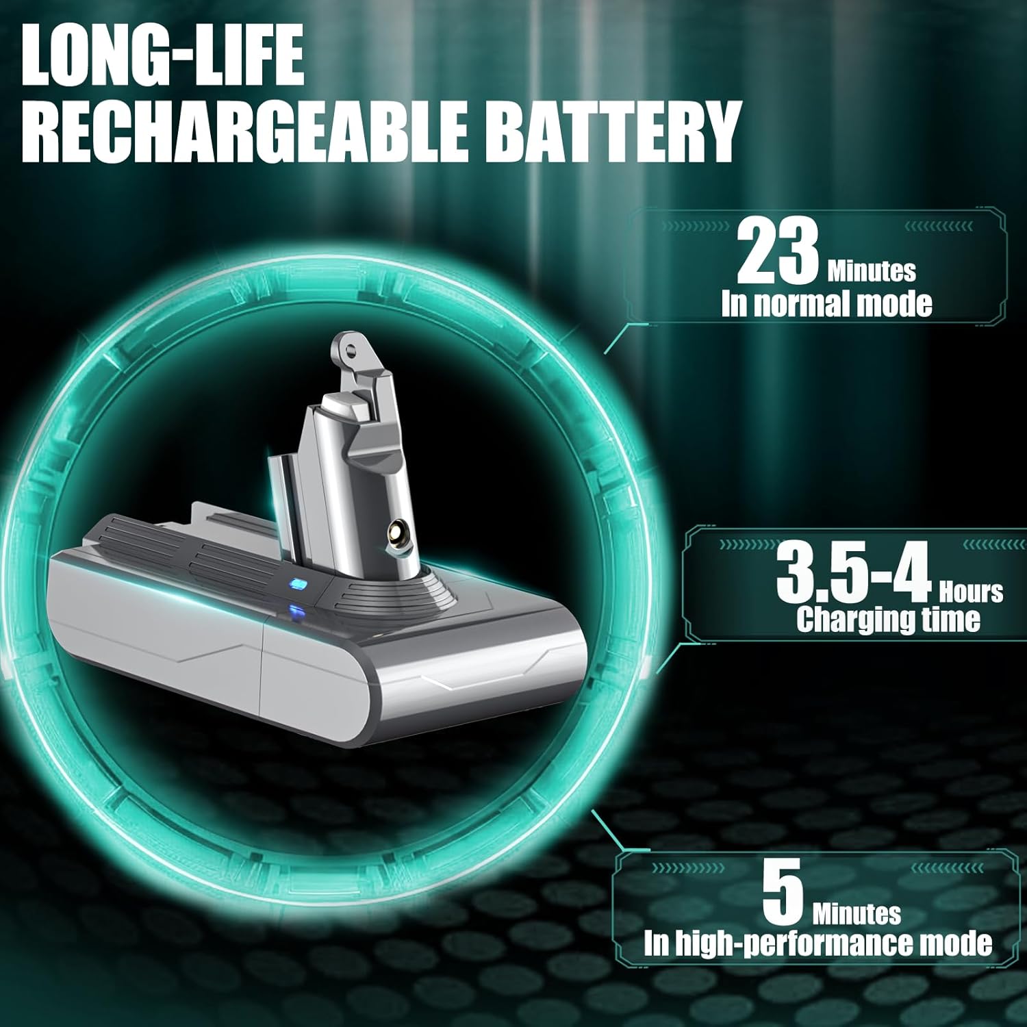 EGR Upgraded 7000mAh V8 Battery Replacement Compatible with Dyson V8 Animal Battery Replacement V8 Absolute V8 Motorhead V8 Fluffy SV10 Carbon Fiber Vacuum Cleaner 2 Filters and 3 Screws Included