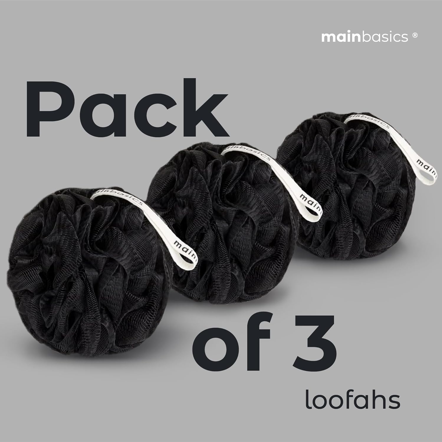 MainBasics Bath Shower Loofah Sponge Pouf Body Scrubber Exfoliator Body Wash Sponge