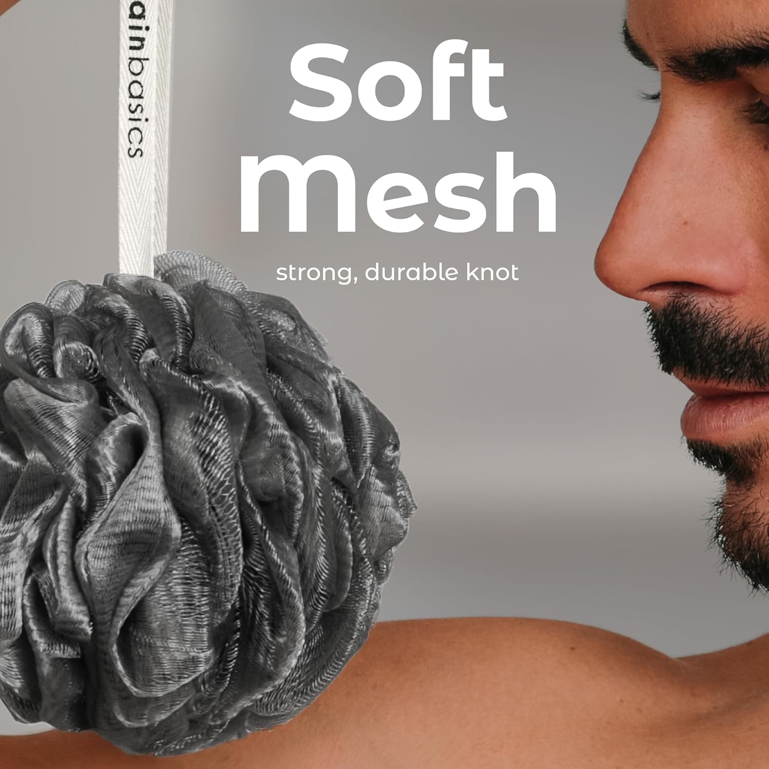 MainBasics Bath Shower Loofah Sponge Pouf Body Scrubber Exfoliator Body Wash Sponge