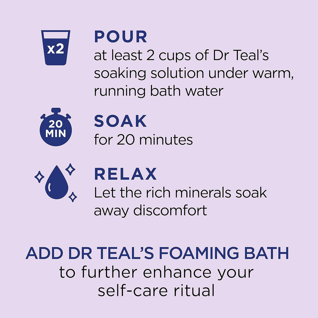 Dr Teal's Epsom Salt Magnesium Soak, Soothe & Sleep with Lavender,