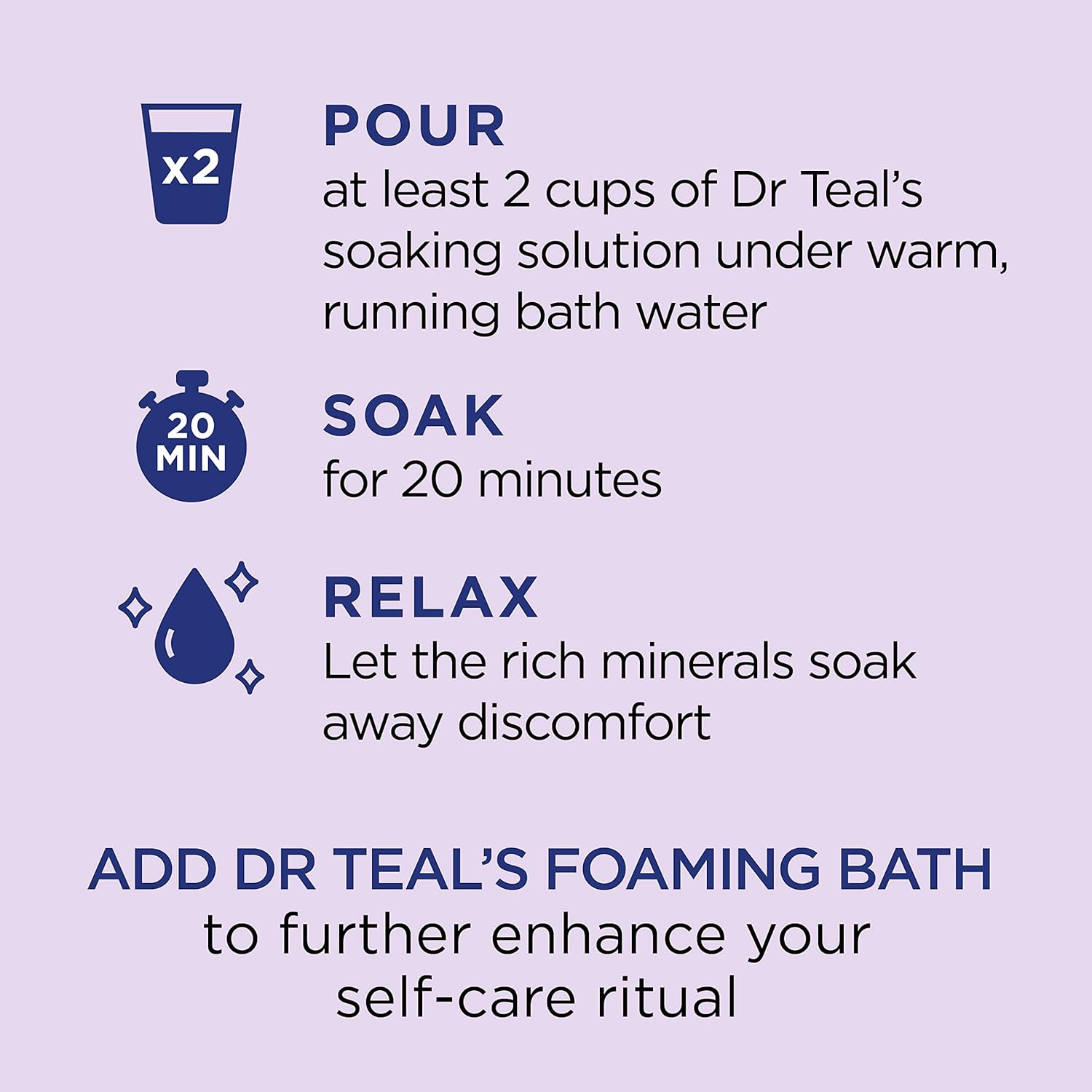 Dr Teal's Epsom Salt Magnesium Soak, Soothe & Sleep with Lavender,