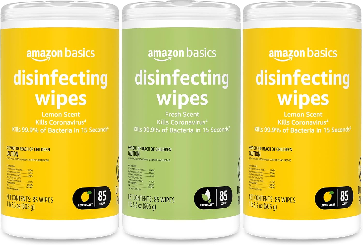 Amazon Basics Wipes, Lemon & Fresh Scent,