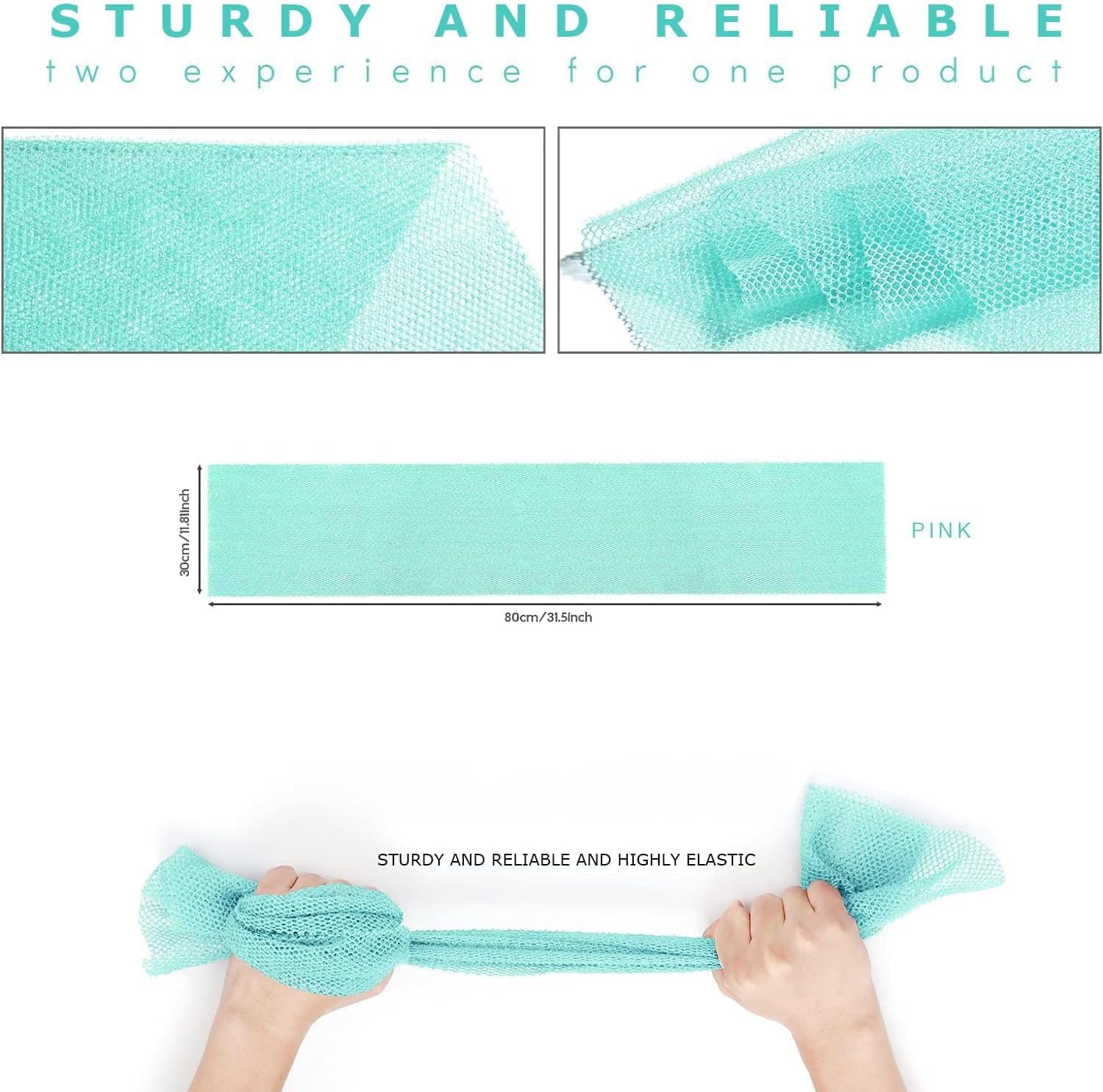 UJFQBH 3 Pieces African Bath Sponge African Net Long Net Bath Sponge Exfoliating Shower Body Scrubber Back Scrubber Skin Smoother