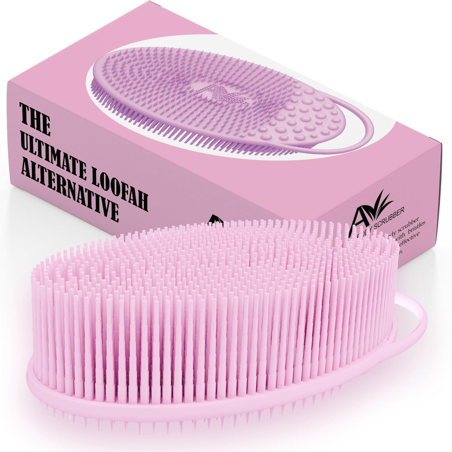 Avilana Silicone Body Scrubber – Gentle Shower Brush & Loofah Alternative – Silver-Infused Options – Fast-Drying, Hygienic