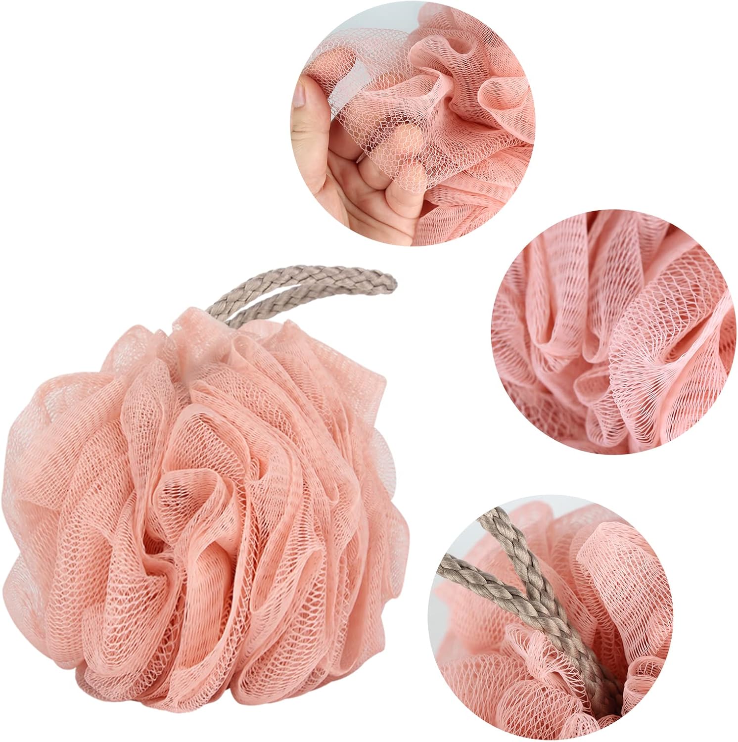 Fu Store Loofah Sponge Shower Loofahs 50g Bath Sponges Mesh Balls 4 Colors for Body Scrubber Exfoliator Wash Back Scrubber Bathroom Men Women