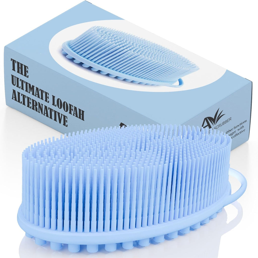 Avilana Silicone Body Scrubber – Gentle Shower Brush & Loofah Alternative – Silver-Infused Options – Fast-Drying, Hygienic