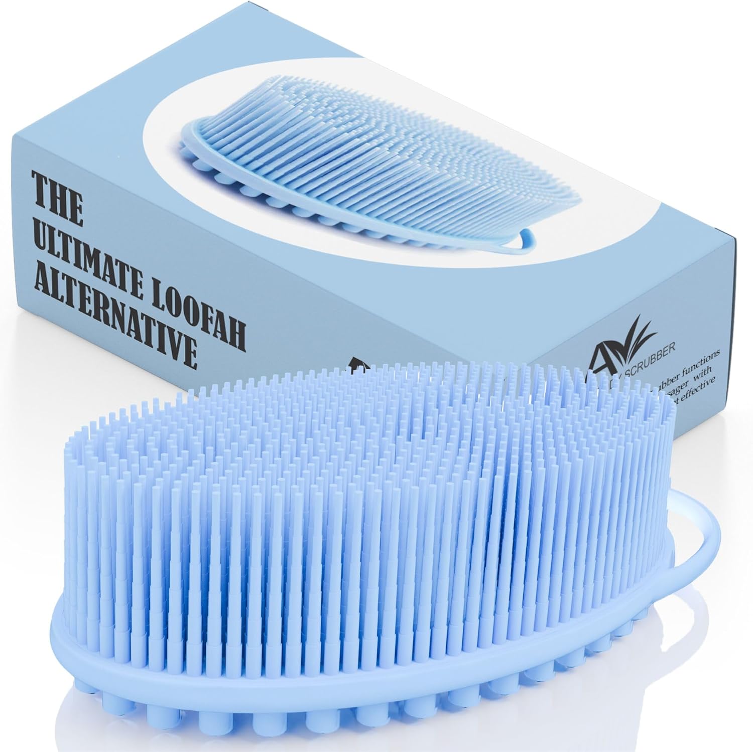 Avilana Silicone Body Scrubber – Gentle Shower Brush & Loofah Alternative – Silver-Infused Options – Fast-Drying, Hygienic