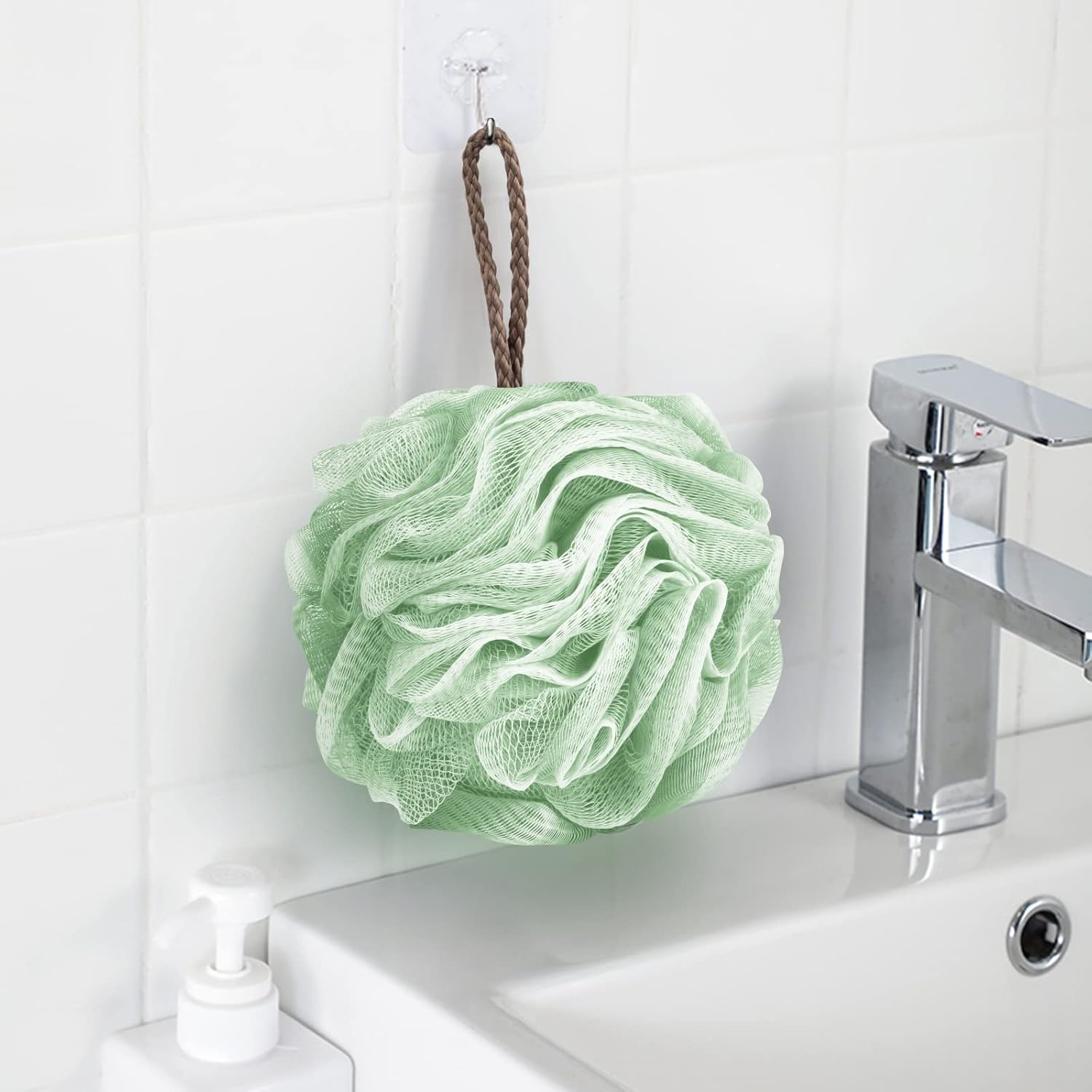 Fu Store Loofah Sponge Shower Loofahs 50g Bath Sponges Mesh Balls 4 Colors for Body Scrubber Exfoliator Wash Back Scrubber Bathroom Men Women