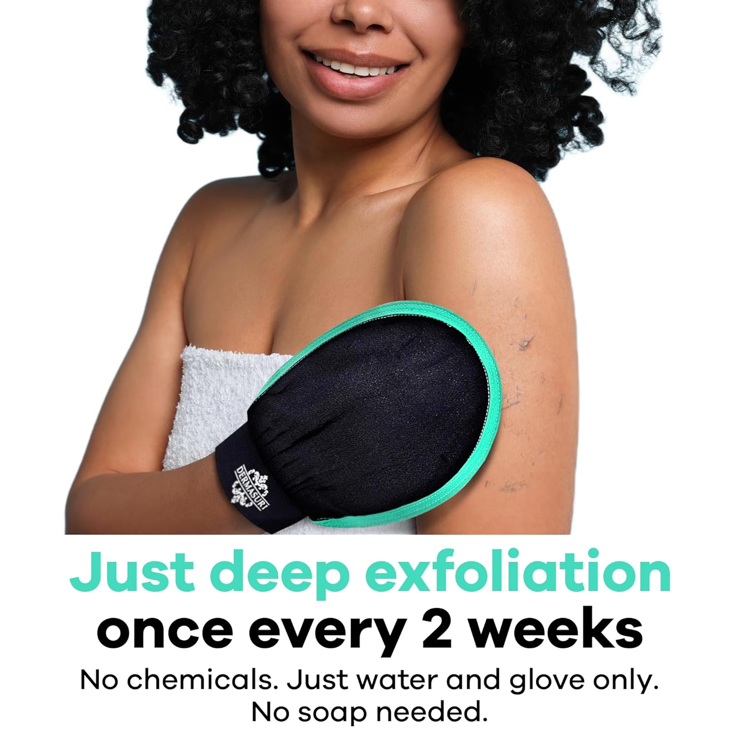 Dermasuri Deep Exfoliating Glove - Polishing Mitt Body Scrubber - Korean Skin Cleaner Exfoliator & Dead Skin Buffing Treatment -