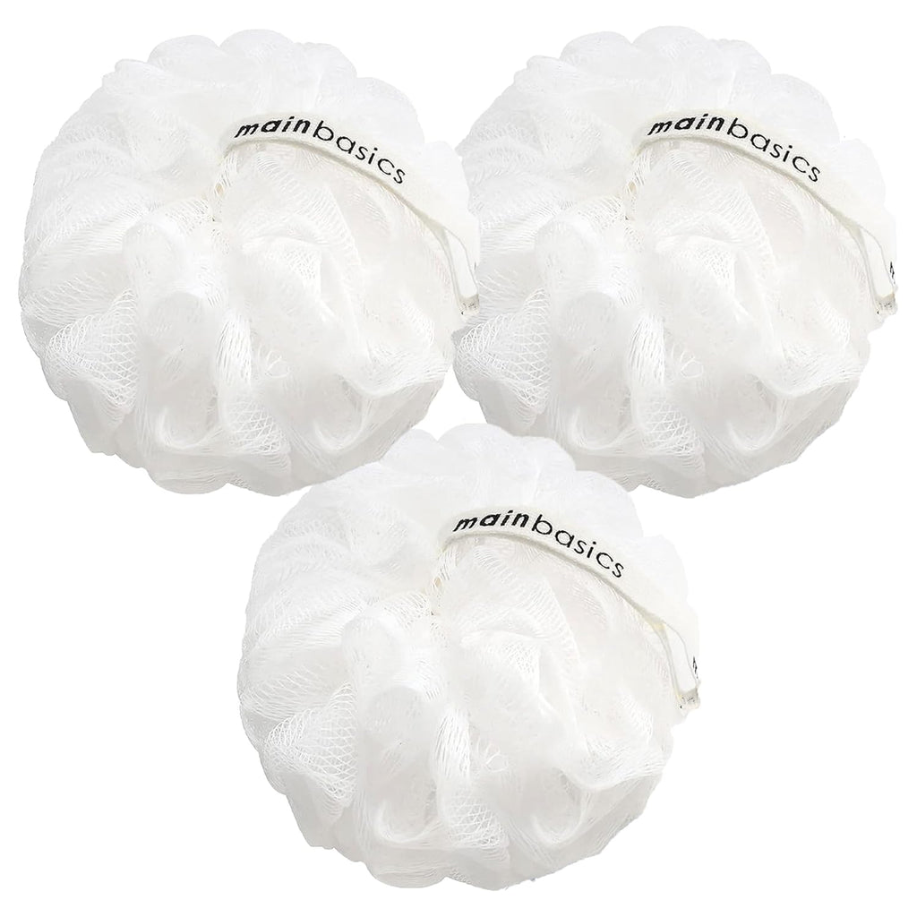 MainBasics Bath Shower Loofah Sponge Pouf Body Scrubber Exfoliator Body Wash Sponge