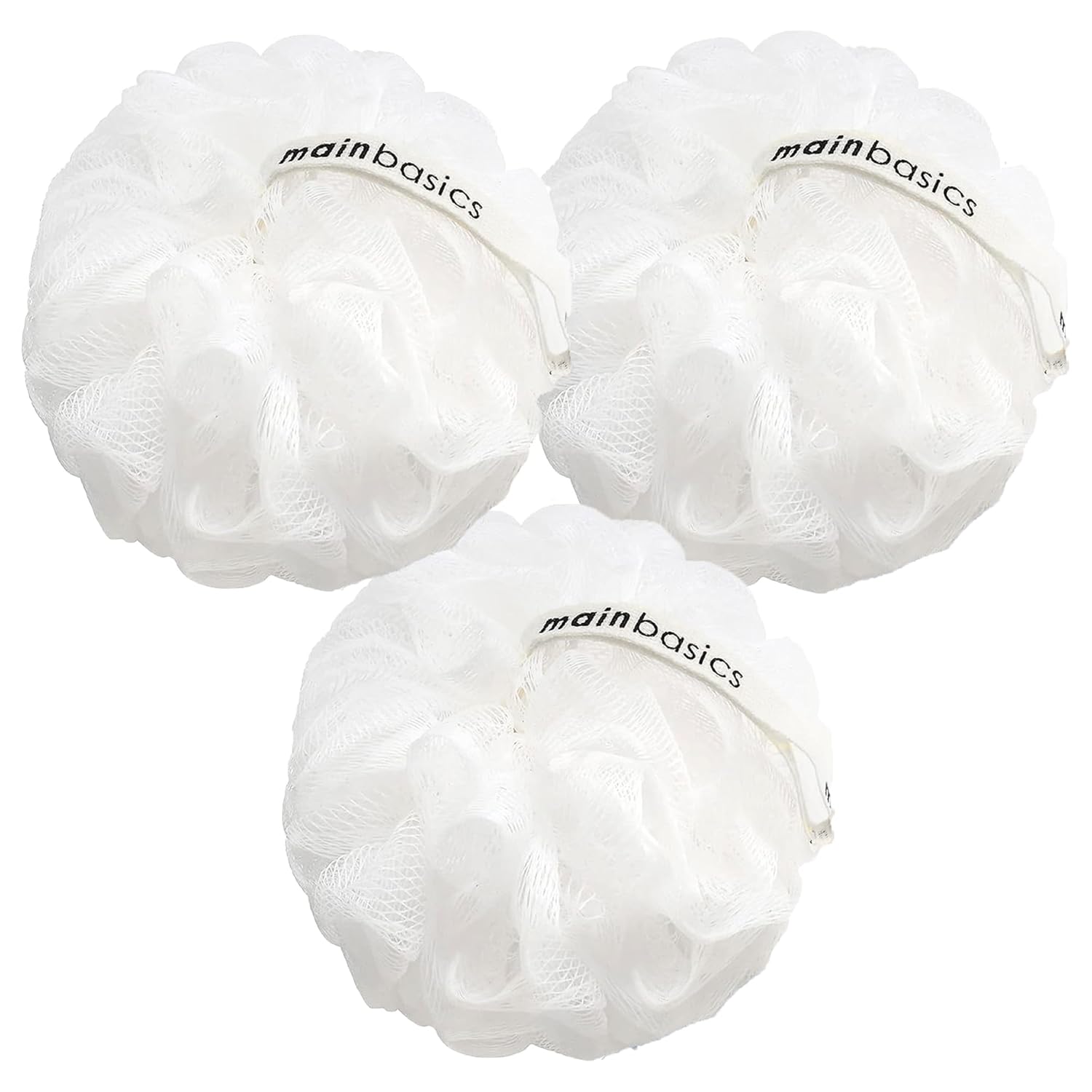 MainBasics Bath Shower Loofah Sponge Pouf Body Scrubber Exfoliator Body Wash Sponge