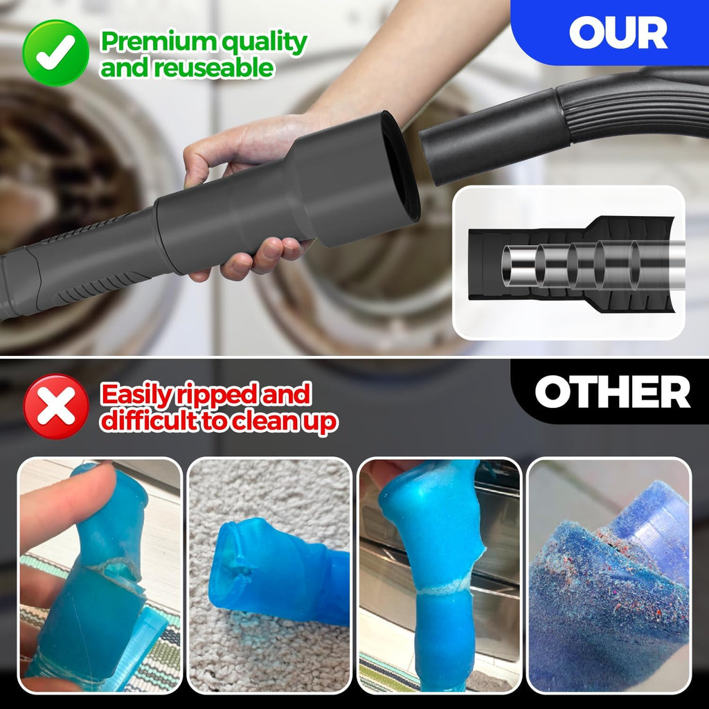 Holikme 2 Pieces Dryer Vent Cleaner Kit, Dryer Lint Vacuum Attachment and Flexible Dryer Lint Brush