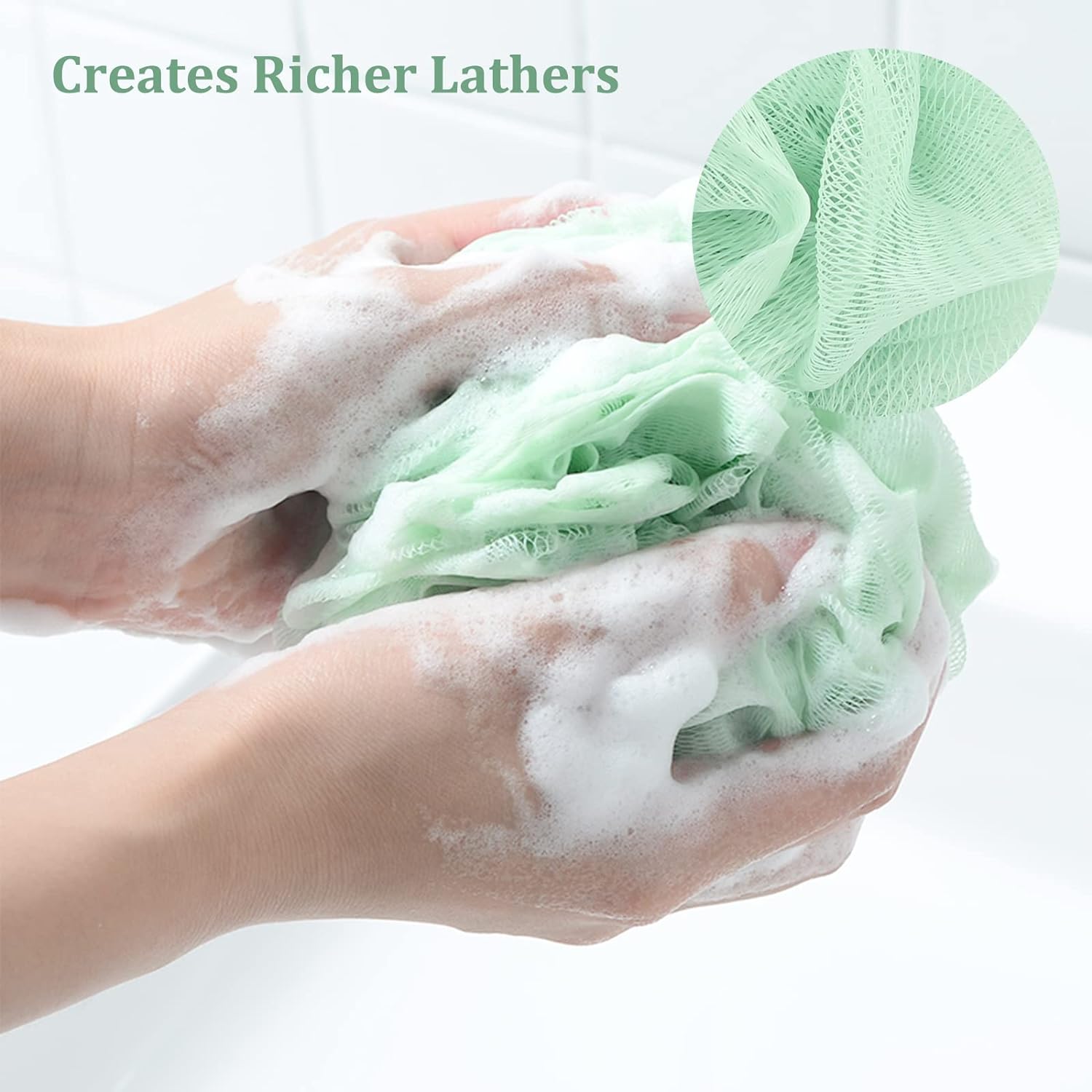 Fu Store Loofah Sponge Shower Loofahs 50g Bath Sponges Mesh Balls 4 Colors for Body Scrubber Exfoliator Wash Back Scrubber Bathroom Men Women