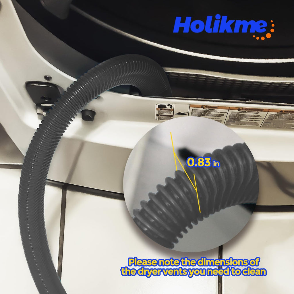 Holikme 2 Pieces Dryer Vent Cleaner Kit, Dryer Lint Vacuum Attachment and Flexible Dryer Lint Brush