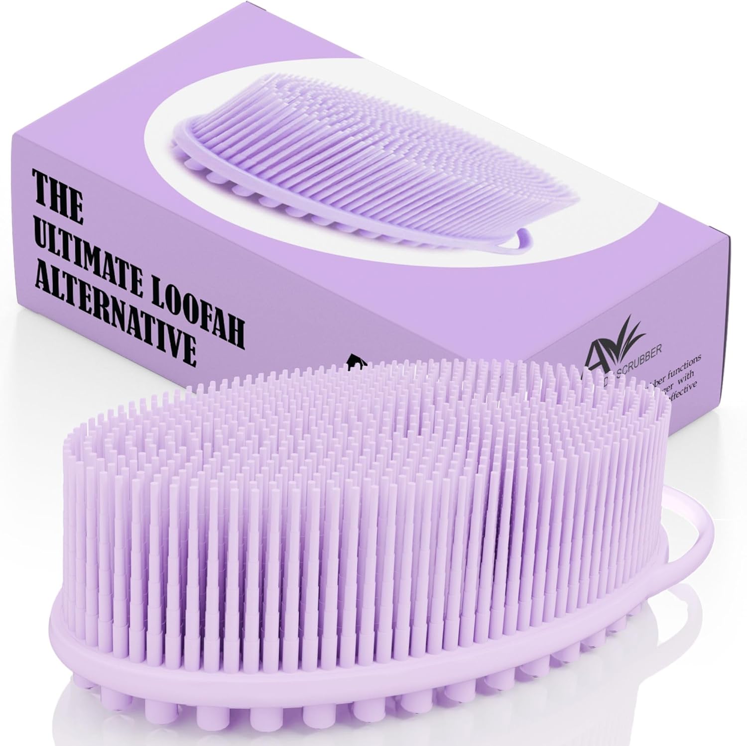 Avilana Silicone Body Scrubber – Gentle Shower Brush & Loofah Alternative – Silver-Infused Options – Fast-Drying, Hygienic