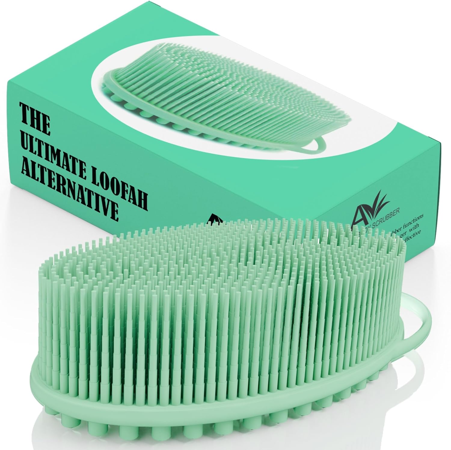 Avilana Silicone Body Scrubber – Gentle Shower Brush & Loofah Alternative – Silver-Infused Options – Fast-Drying, Hygienic