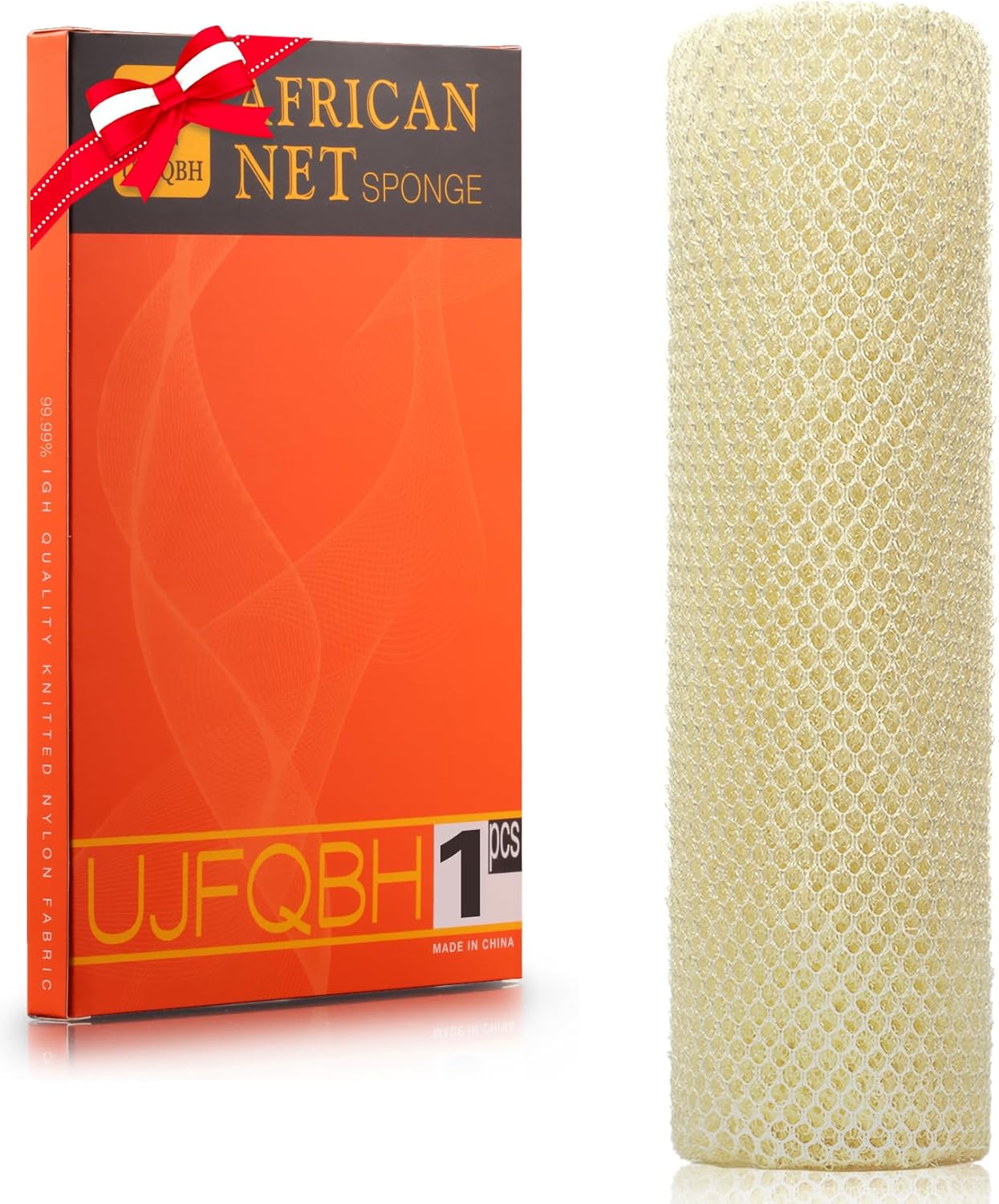 UJFQBH 3 Pieces African Bath Sponge African Net Long Net Bath Sponge Exfoliating Shower Body Scrubber Back Scrubber Skin Smoother