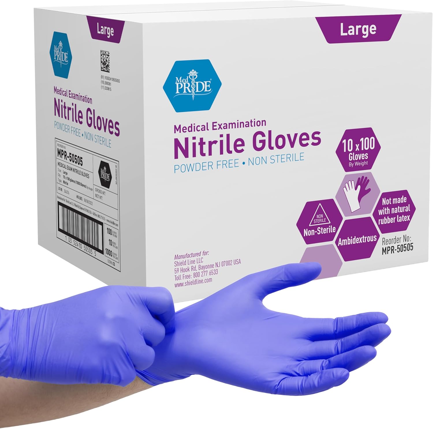 MedPride Powder-Free Nitrile Exam Gloves