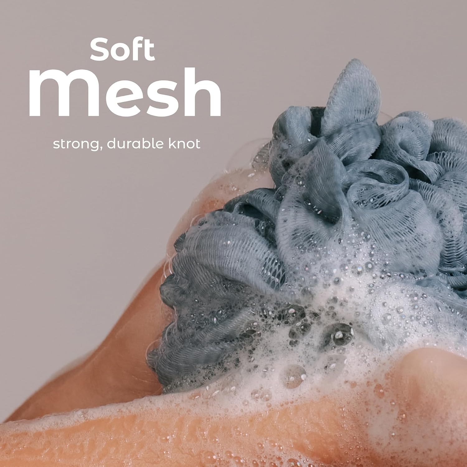 MainBasics Bath Shower Loofah Sponge Pouf Body Scrubber Exfoliator Body Wash Sponge