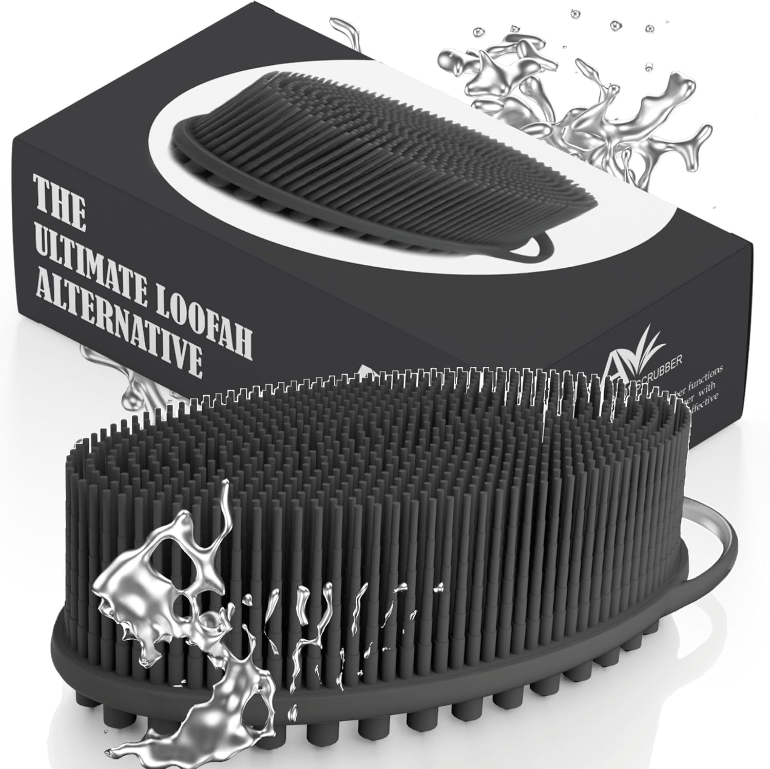 Avilana Silicone Body Scrubber – Gentle Shower Brush & Loofah Alternative – Silver-Infused Options – Fast-Drying, Hygienic