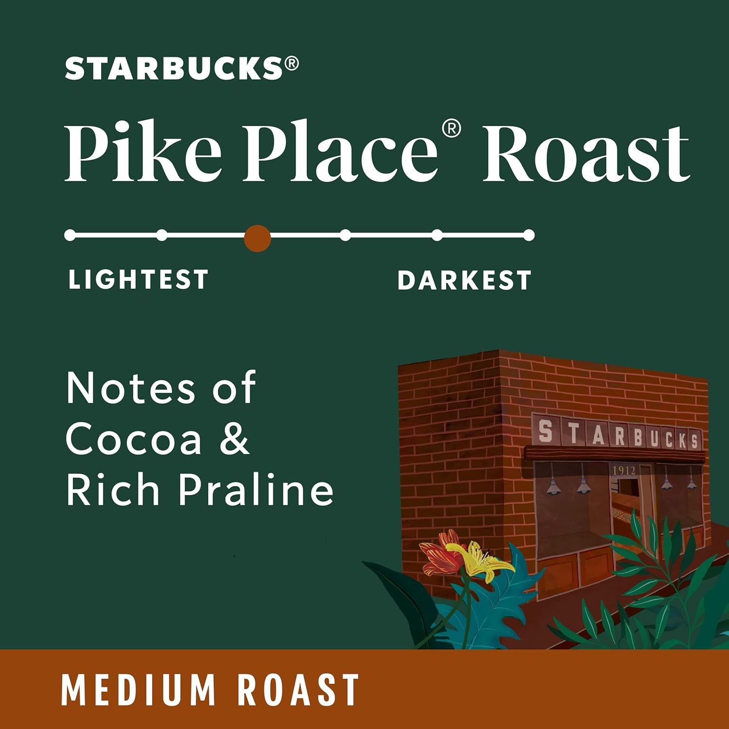 Starbucks K-Cup Coffee Pods, Medium Roast Coffee, Pike Place Roast for Keurig Brewers,
