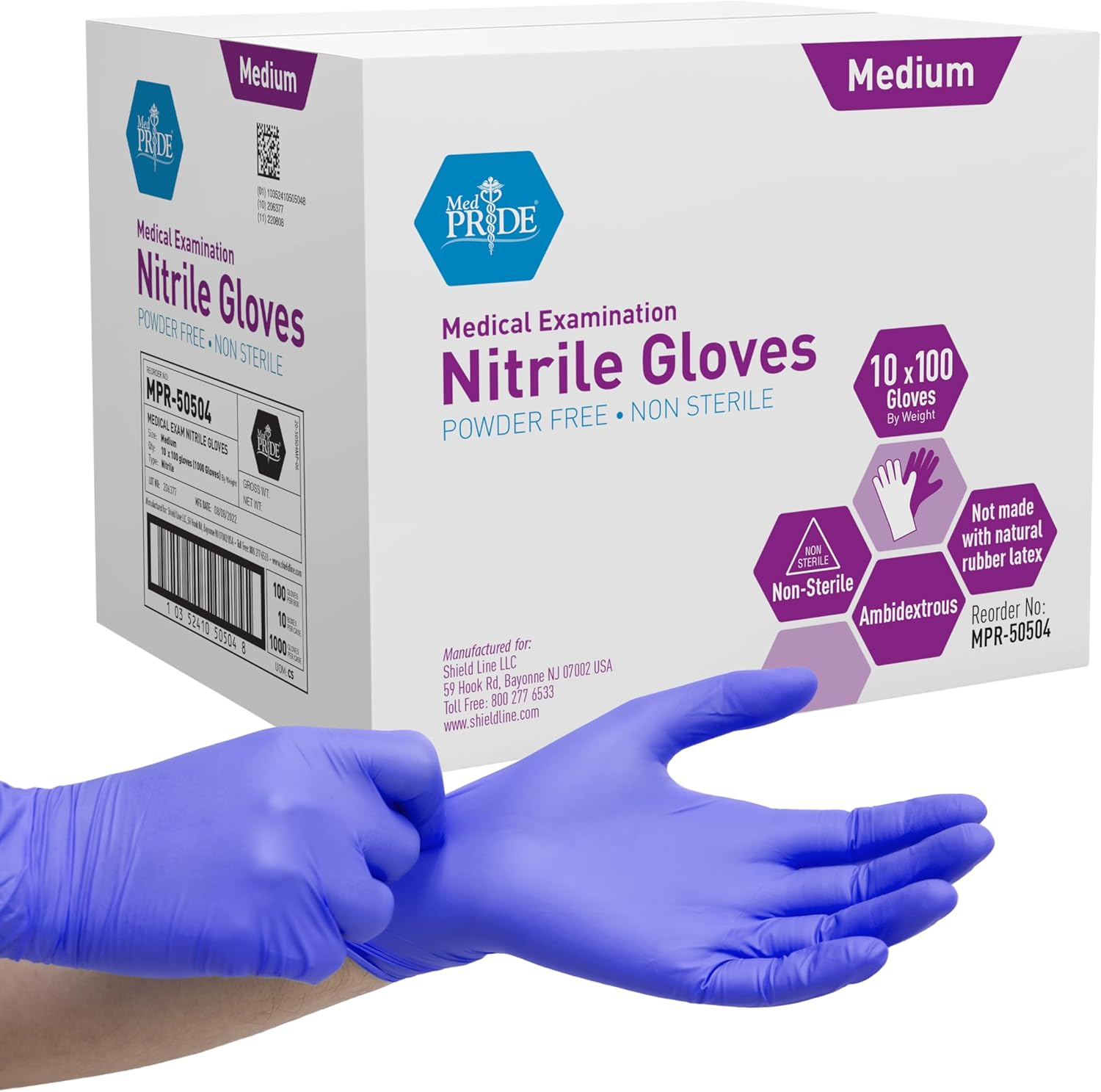 MedPride Powder-Free Nitrile Exam Gloves