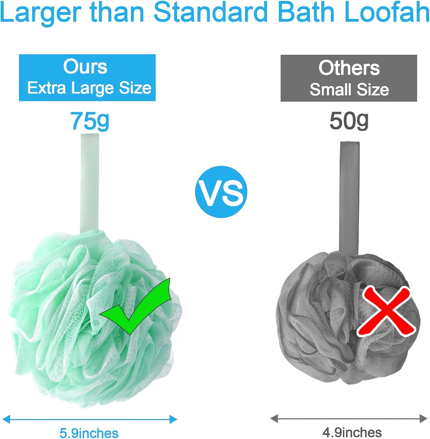 AmazerBath Loofah Sponge 75g/Piece, Exfoliating Bath Sponge Body Scrubber - Loofa Set of 4 Flower Color