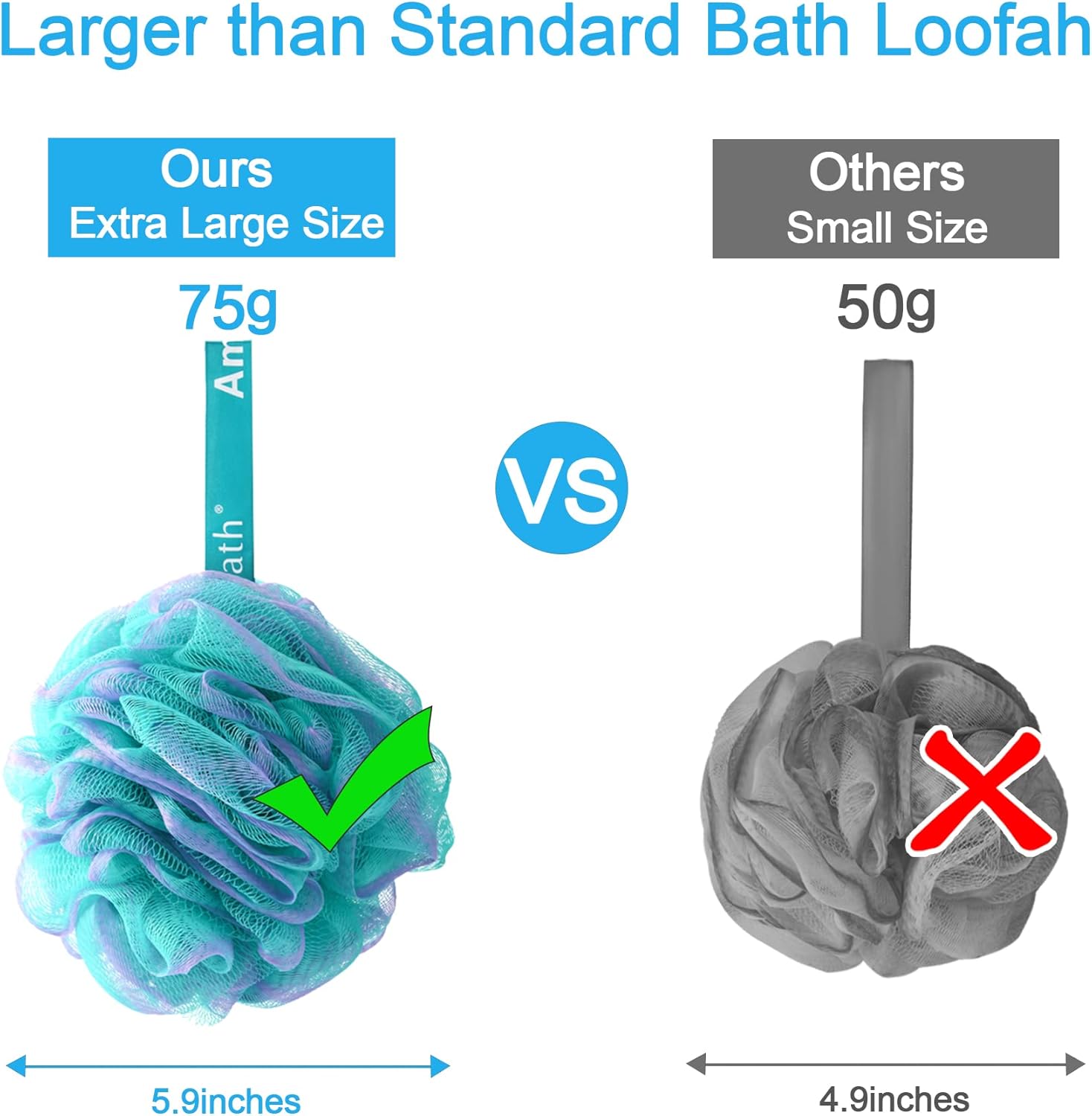 AmazerBath Loofah Sponge 75g/Piece, Exfoliating Bath Sponge Body Scrubber - Loofa Set of 4 Flower Color