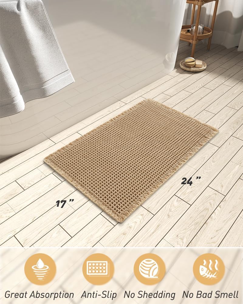 AMOAMI Upgraded Waffle Bath Mat