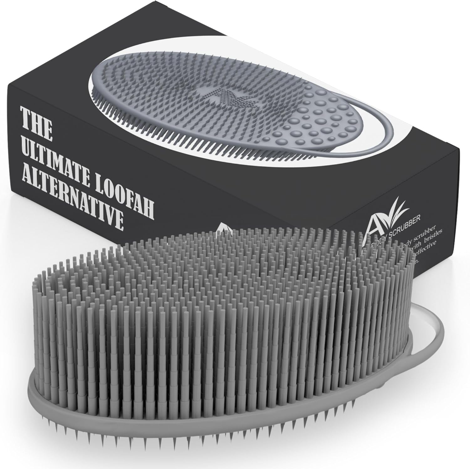 Avilana Silicone Body Scrubber – Gentle Shower Brush & Loofah Alternative – Silver-Infused Options – Fast-Drying, Hygienic