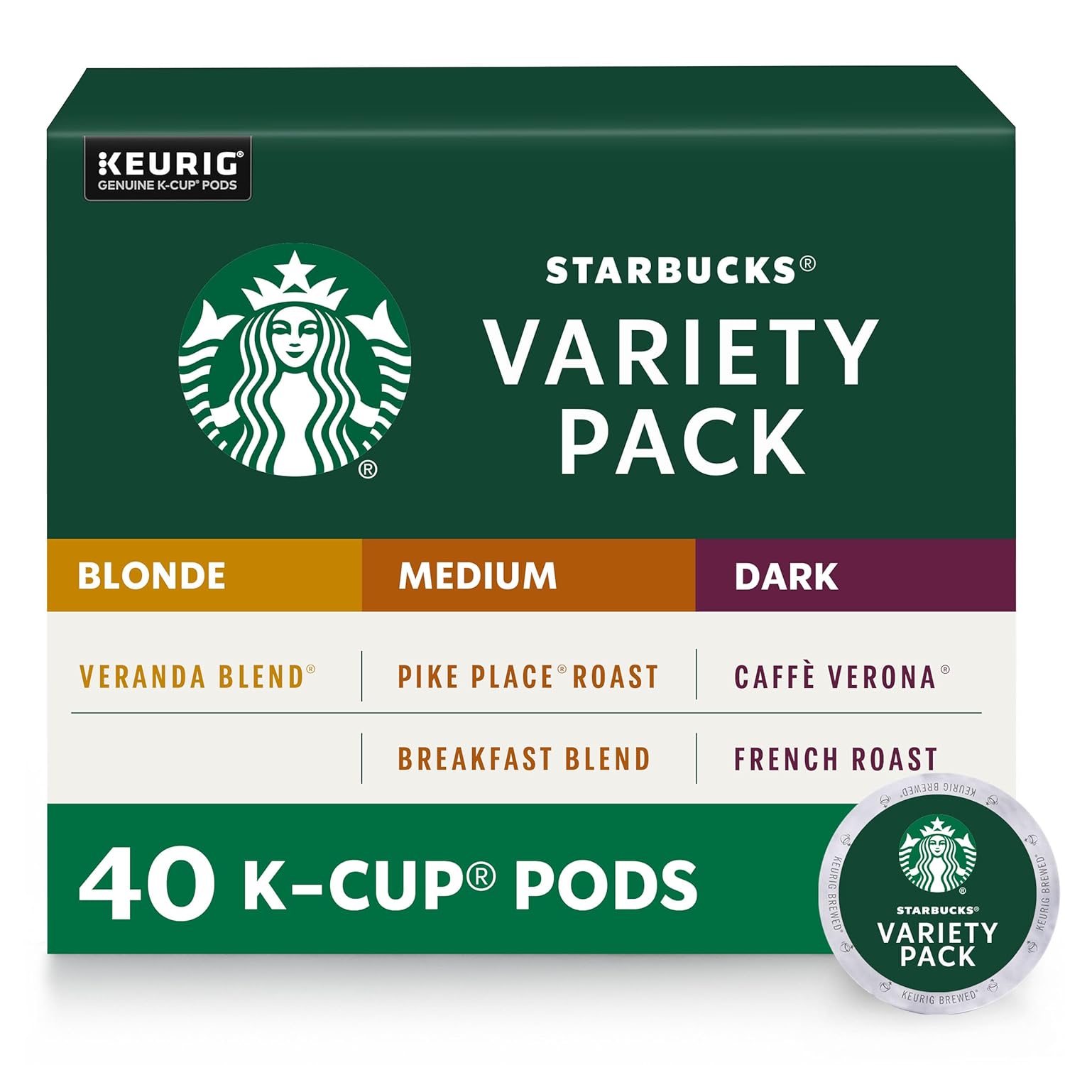 Starbucks K-Cup Coffee Pods, Medium Roast Coffee, Pike Place Roast for Keurig Brewers,