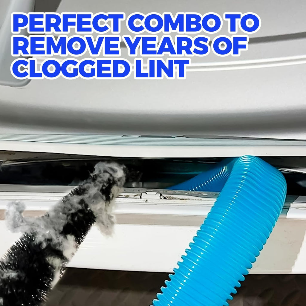 Holikme 2 Pieces Dryer Vent Cleaner Kit, Dryer Lint Vacuum Attachment and Flexible Dryer Lint Brush