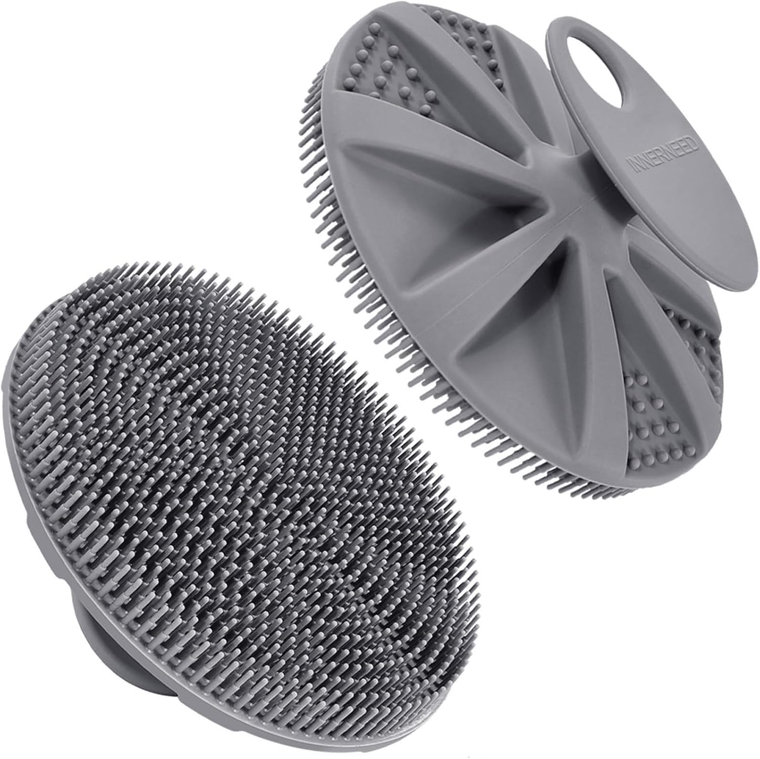 INNERNEED Food-Grade Soft Silicone Body Scrubber Shower Brush Handheld Cleansing Skin Brush,