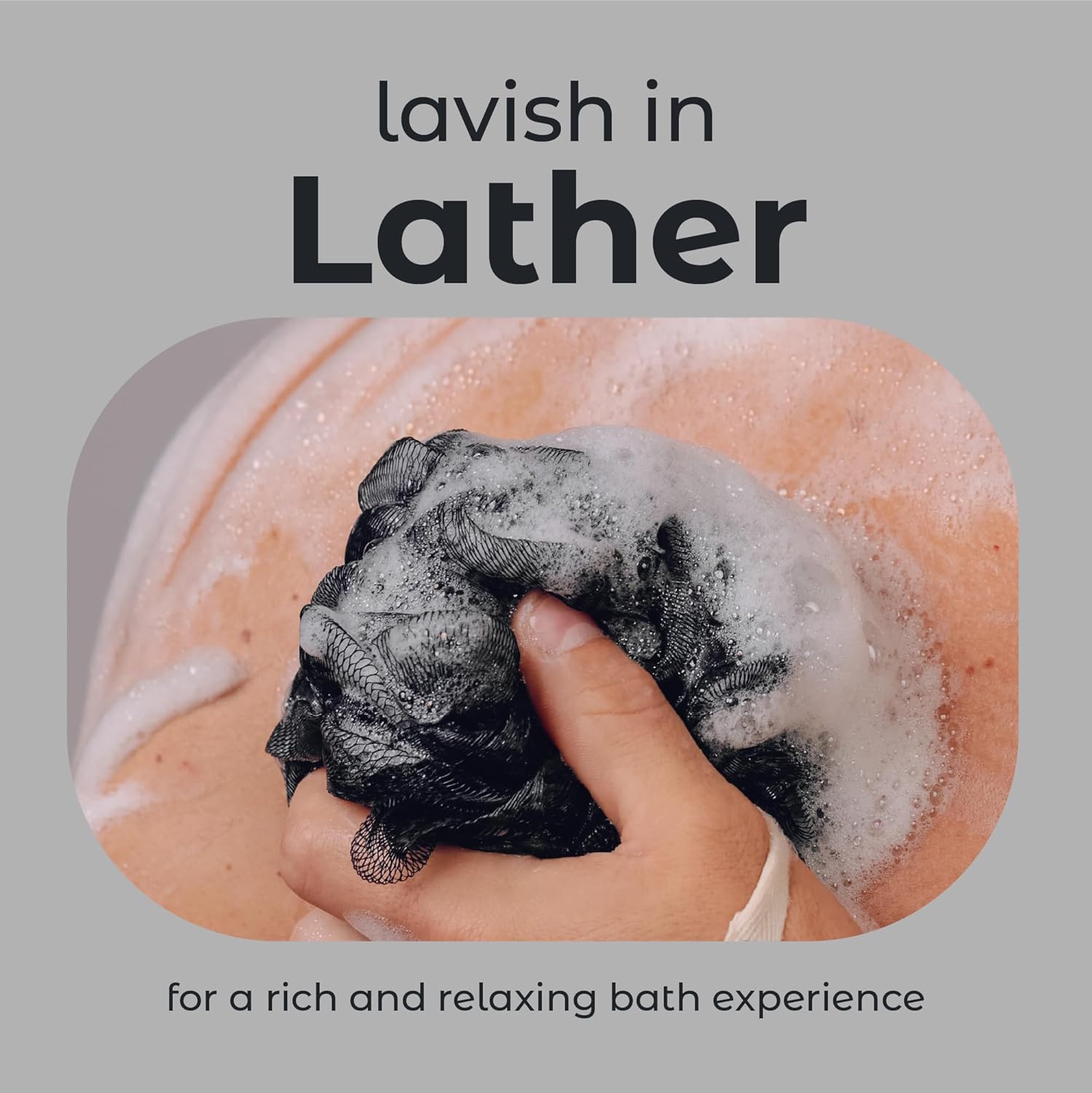 MainBasics Bath Shower Loofah Sponge Pouf Body Scrubber Exfoliator Body Wash Sponge